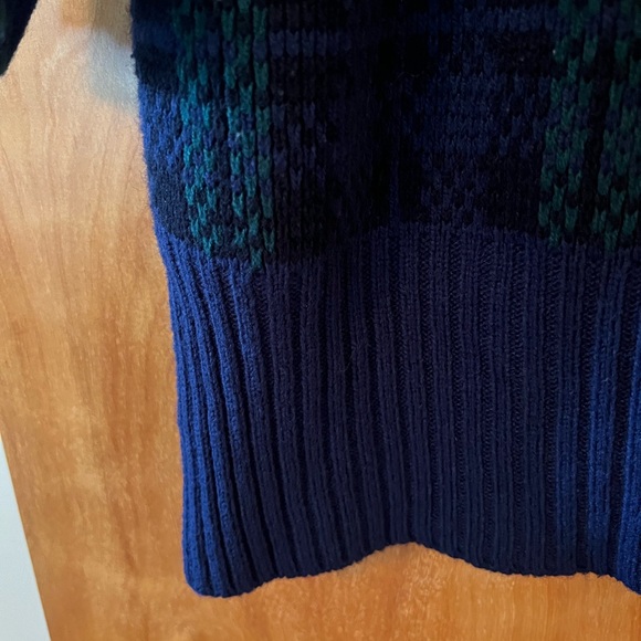 Stefano Basics Blue Green Plaid Sweater Acrylic Plaid 90s Y2K Vintage Size 1X/2X - Picture 4 of 9